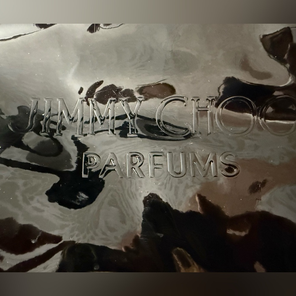 Jimmy Choo Parfums Black Shiny Glossy Patent Glitter Trimmed Tote Bag - Picture 7 of 12